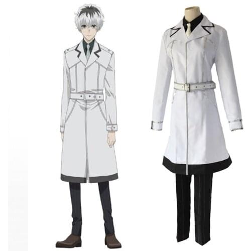 Anime Tokyo Ghoul Cosplay Costumes Sasaki Haise White Uniform Cosplay Costumes Halloween Party Unisex Cosplay Costumes