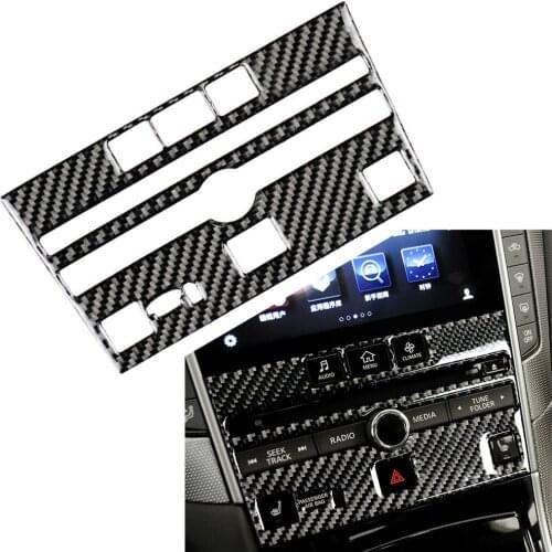Auto Interior CD Panel Frame Trim Cover For Infiniti Q50 Q60 2014 2015 2016 2017 2018 2019 Carbon Fiber Car Sticker Styling LHD