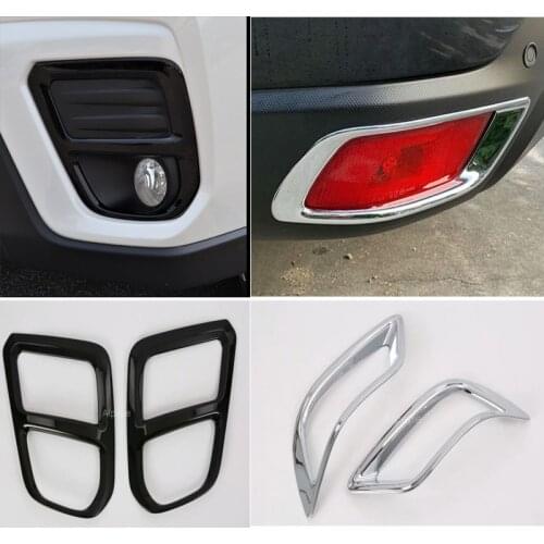 Car Styling ABS Carbon Fibre Cover Trim Front Rear Head Fog Light Lamp Frame Stick Part Decoration for Subaru Forester 2018 2019