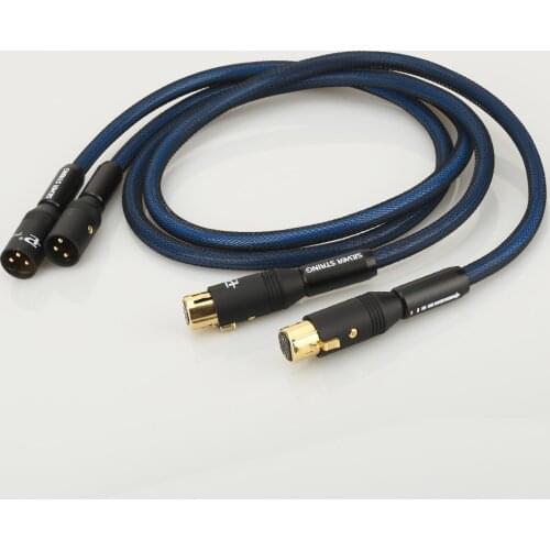 Free shipping Audio Grade Silver plate 5N OFC pure copper silver plated 2 XLR Male to 2 XLR Female interconnect Cable