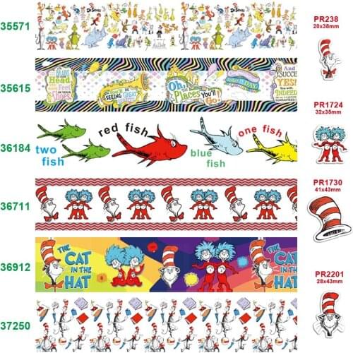 Free shipping characters printed grosgrain ribbon 35571