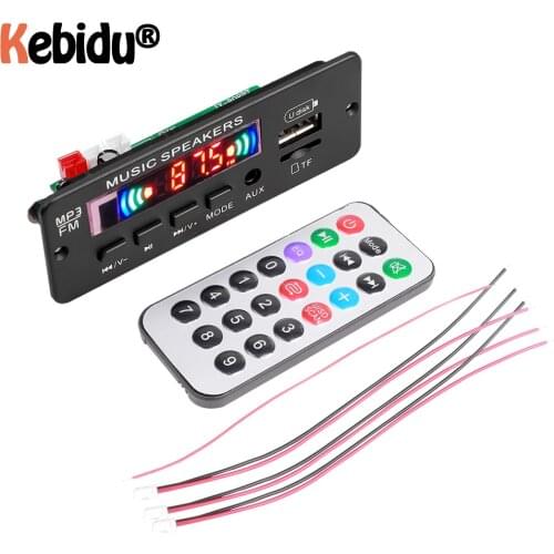 Handfree DC 6-12V Wireless BluetoothV5.0 decoder board 6W Amplifier MP3 WMA Car MP3 Player USB Recording Module FM AUX Radio