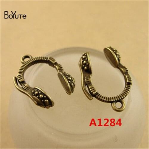BoYuTe (60 Pieces/Lot) 25*19MM Charms Earphone Headphones Antique Bronze Plated Pendant Findings Accessories Diy Vintage Choker