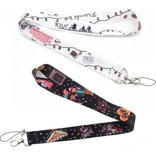 CA255 1pcs Stranger Things TV Keychain Lanyards Id Badge Holder ID Card Pass Mobile Phone USB Badge Holder Key Strap