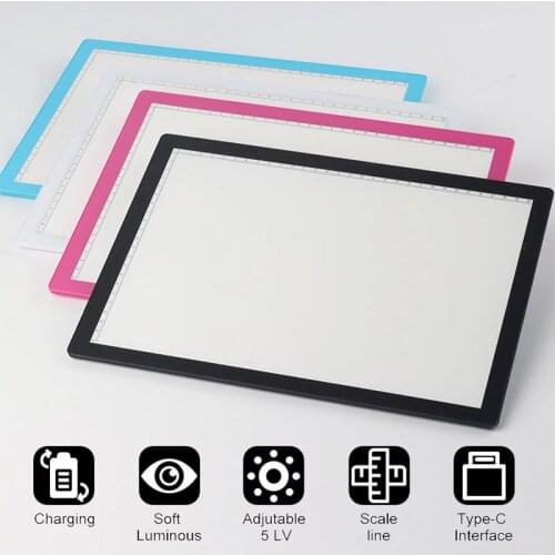 Elice battery style support charging function ABS frame LED Drawing Tablet Digital Graphics Pad Copy Board Electronic Art Graphi