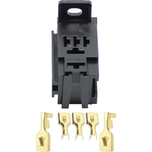 Violet Car Relay Socket without Wire with Terminal Modified Nylon Flame Retardant