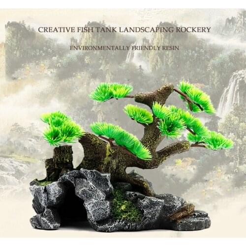 Imitation Stone Landscaping Tree Fish Tank Landscaping Decoration Rockery Aquarium Creative Fish Tank Decoration Resin Crafts
