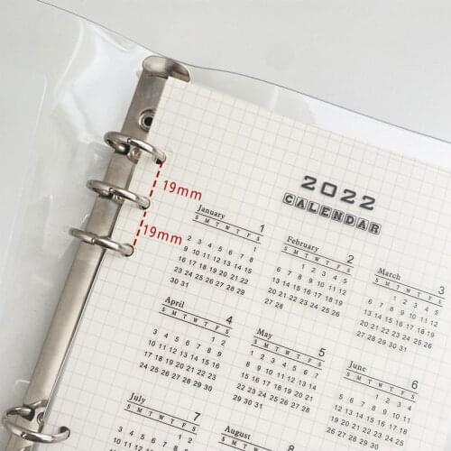 2021 A5 A6 PVC Calendar Loose Leaf Binder Notebook Index Divider Planner Filofax Inner Clip Sheet Binder Category