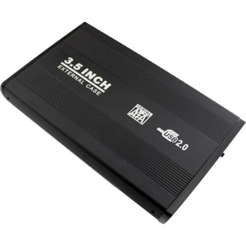 3.5 inch USB 2.0 SATA External HDD HD Hard Drive Enclosure Case Cover Box Silver Color