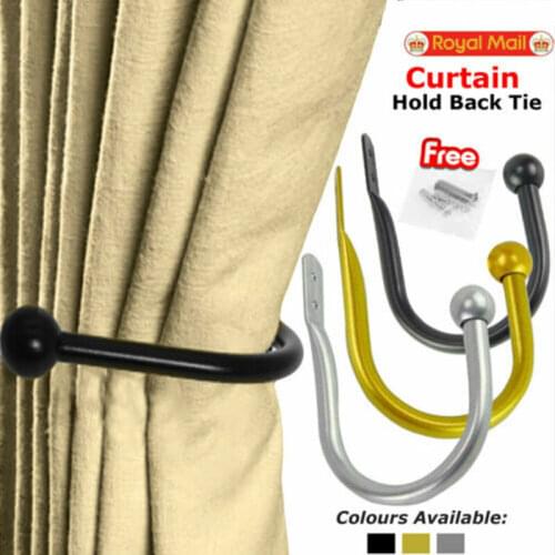 U-shaped Round Curtain Hooks Window Wall Magnetic Decoration Hanger Home Suppliers Metal Curtain Holder Tieback Accessories