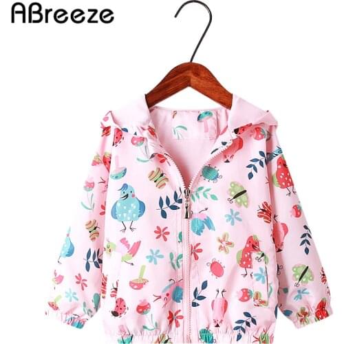 Summer Autumn Children Top Clothing Casual Cartoon Print Girls Jackets 2Y 5Y 9Y Baby Thin Outerwear Coats Girls