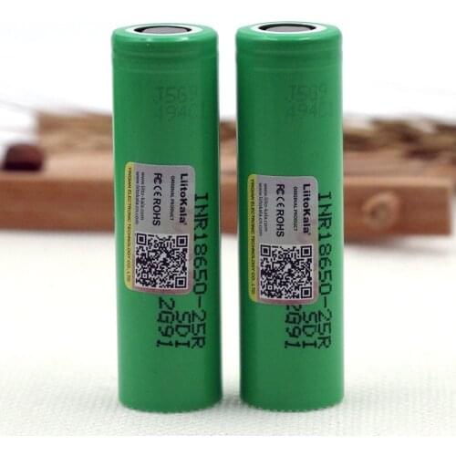 Liitokala 2PCS rechargeable battery 18650 25R 2500mAh lithium battery 20A continuous discharge power supply