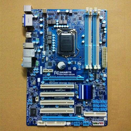For Gigabyte GA-H55-UD3H Original Used Desktop Motherboard H55-UD3H H55 LGA 1156 i3 i5 i7 DDR3 16G ATX