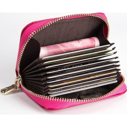 Fashion 10 Bits Women Men Wallets Zipper Open Design Litchi Profile Coin Purse Business Credit Card Holder Wallet Free Shipping