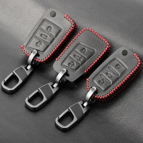 Fashion Leather Car Key Case Cover For Volkswagen VW Polo Passat Golf GTI GTD Jetta Tiguan Gol CrossFox Plus Eos Scirocco Beetle