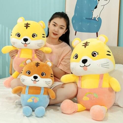 42-82cm Cartoon Cute Tiger Wuth Rompers Plush Toys Stuffed Animals Pillow Sofa Cushion Soft Doll For Girls Kids Birthday Gifts