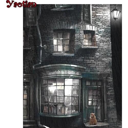 Diy 5d Diamond Painting House Diamond Inlaid Lamp Handmade Cross Stitch Set Diamond Mosaic Embroidery Night Cat Home Decoration