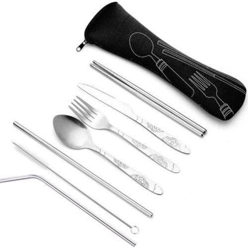 7-Piece Set Stainless Steel Cutlery Home Restaurant Hotel Gathering Party Housewarming Christmas Festival Gift Cutlery Tableware