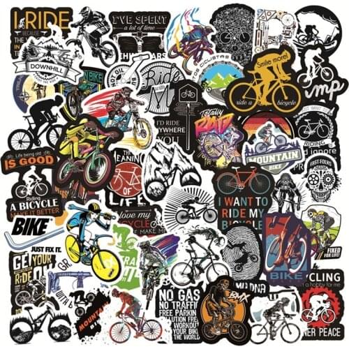 50 Pcs Mountain Bike Stickers|road Bike Waterproof Vinyl Stickers for Bike Water Bottles Laptop Bicycle Waterproof Decals