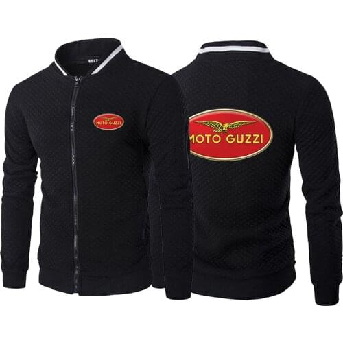 2021 Moto Guzzi Logo Print Brand New Mens Zipper Sweatshirt Men Long-Sleeved Cardigan Casual Man Comfortable Sweatshirt Clothing