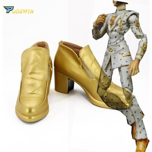 Bucciarati Cosplay JOJOS BIZARRE ADVENTURE Bruno Bucciarati Cosplay Shoes Golden Boots Custom Made