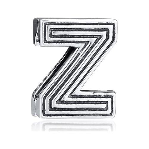Original Beads 925 Sterling Silver Fits Pandora Reflexions Bracelet Letter Z Clip Charms for Jewelry Making Women Gift kralen