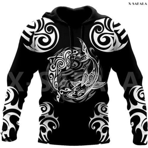Polynesia Hibiscus Shark 3D Over Printed Hoodie Man Women Unisex Outwear Zipper Pullover Sweatshirt Casual