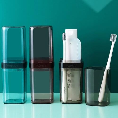 Portable Travel Case Toothbrush Handle Storage High Quality Plastic Made Anti-Dust Cover Toothbrush Holder Mouthwash Cup