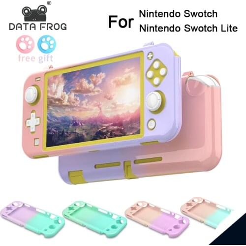 DATA FROG Portable Protective Case For Nintendo Switch Lite Transparent Cover Shell For Switch Lite Hard Mix Colorful Back Cover