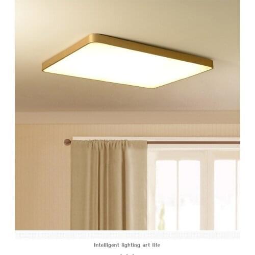 Post-modern bedroom lighting simple and light luxury led room lighting creative personality round Nordic copper ceiling lamp