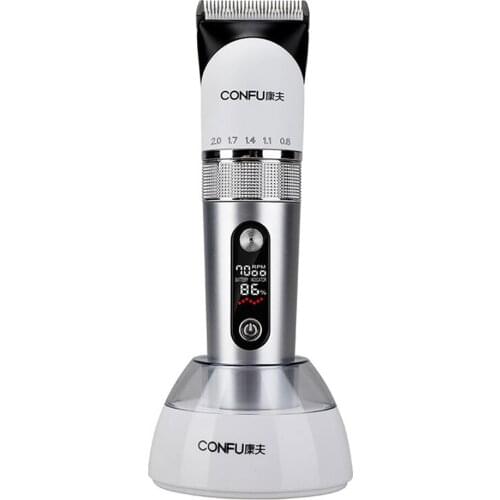 Professional Hair Clipper Rechargeable Hair Trimmer Lithium Battery Ceramic Cutter for Men Barber Hair Cutting Machine LED TURBO