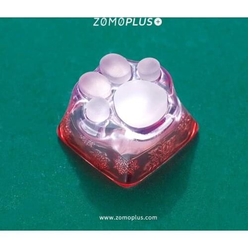ZOMO PLUS 3D Printed Resin Silicone Transparent Cat Paw Keycap Multi-Color ABS & Silicon Artisan Keycap for Mechanical Keyboard