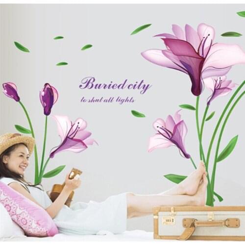 Наклейки цветы на стену Quchekit China At AliExpress