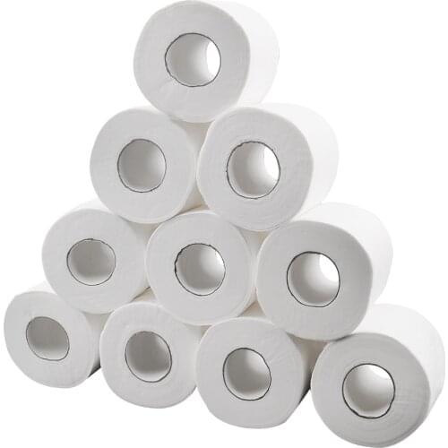 3 Layers Toilet Roll Paper Wood Pulp Toilet Paper Skin-friendly Home Bath Kitchen Tissue Roll 10 Rolls/Lot