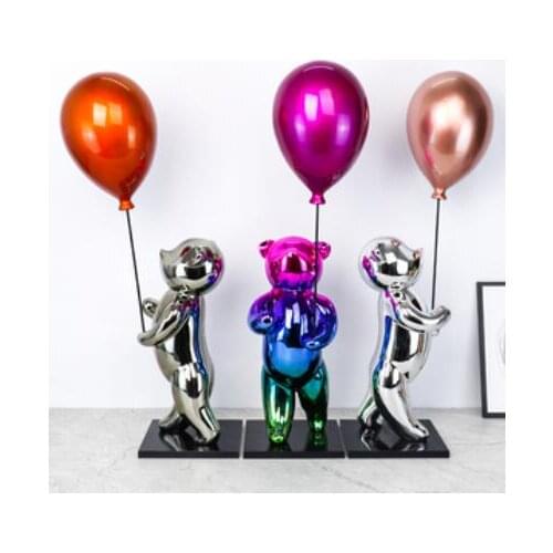 Nordic modern model house sales office Balloon resin dog bear balloon sculpture to put acreative cartoon children room decoratio