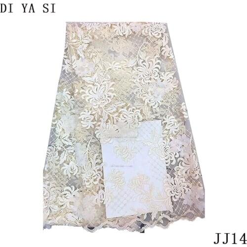 3D flower Lace 5 yards Tulle lace African french lace fabric matching sequins beaded velvet Turban JJ14