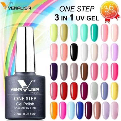 3 in 1 UV Gel Polish One Step Gel Lacquer VENALISA Soak off Organic UV LED Nail Gel Varnish Nail Art Salon New Arrival Varnish