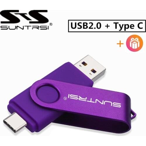 SunTrsi USB Flash Drive Type C 64gb Pen Drive 256gb Stick 128gb 2.0 Pendrive 32gb for Type-C Device for PC and Cell phone