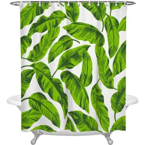 Waterproof Shower Curtains Green Leaf Plant Art Shower Curtain Frabic Polyester Bathroom decor Curtain
