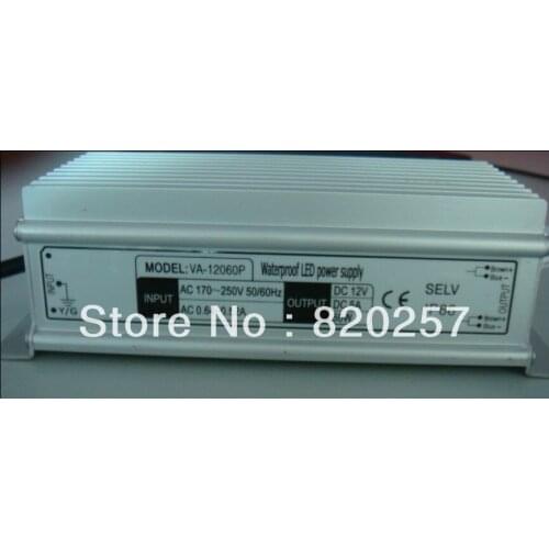Free Shipping DC24V 2.5A 60W Waterproof Switching led Power Supply, 170~260V AC input 24V DC output for led strips