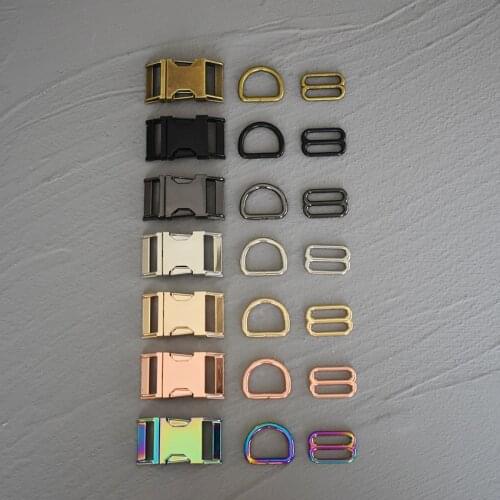 Retail 1 set For 25mm Webbing Dog Collar Connect Metal Buckle Heavy Duty Semi Ring Ribbon Clasp Knapsack Belt Buckle set