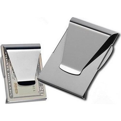 SANWOOD Stainless Steel ID Card Folder Double Sided Wallet Holder Slim Money Clip geld klipp Wallet Clip Men Cash Wallet деньги