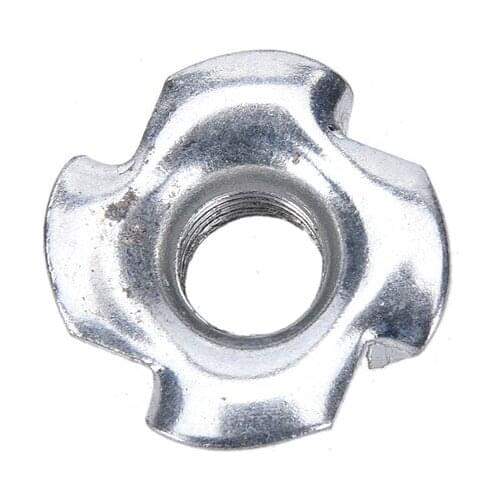 10pcs/Set Four Prong Furniture T Nuts Inserts Wood Zinc Plated Fastener Hardware M4/M5/M6/M8/M10