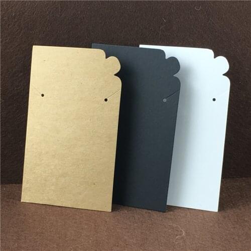 100Pcs/Lot Three Color Kraft Blank Paper Cardboard Necklace/Earring Jewelry Displays Packaging Card Accept Custom Logo 15x9cm