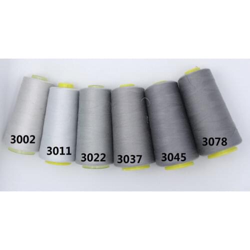 3000 yards 40s/2 high speed sewing thread polyester sewing thread type manual line 402 -embroidery thread-light grey series