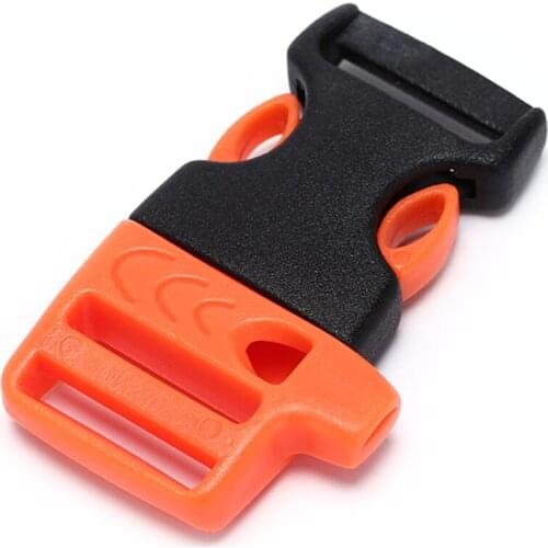 5 pcs/pack Survival Whistle Buckle Plastic Curved Side Release Buckles For Paracord Bracelet/ Backpack Wholesale