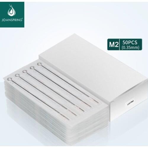 50pcs 0.35mm Assorted Sterilized Tattoo Needles 5M2 7M2 9M2 11M2 13M2 15M2 Round Magnum Needles For Tattoo Machine Gun Grip Tip