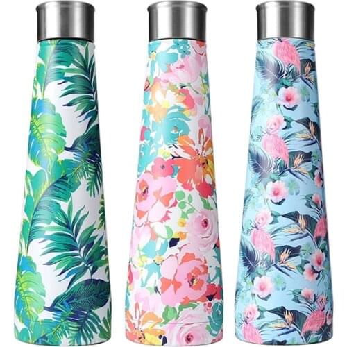 500ml Leaf Insulated Vacuum Thermos Water Bottle Sports GYM Drink Bottle Thermal Flask For Coffee Gift
