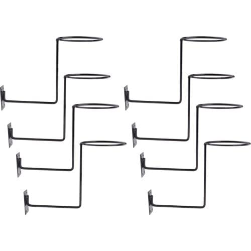 8 Pieces Durable Wall Mount Hanger Hook Motorcycle Helmet Rack Ball Stand Black
