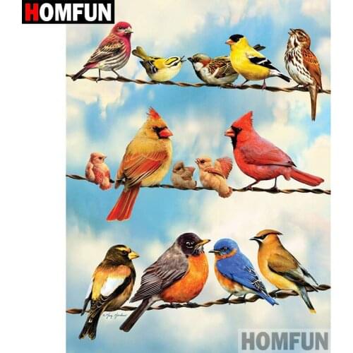 HOMFUN 5D DIY Diamond Painting Full Square/Round Drill "Animal bird" 3D Embroidery Cross Stitch gift Home Decor A00984